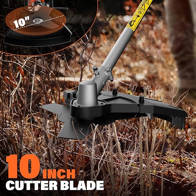 MAXLANDER 26cc Gas Weed Wacker, 4-in-1 Multi Garden Tools, String Trimmer 17", Pole Saw 8", Hedge Trimmer 16", and Brush Cutter Blade 10", with Rubber Handle & Shoulder Strap Included for Yard Care