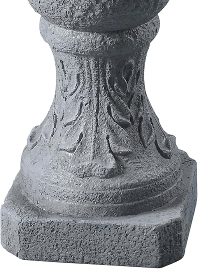 Teamson Home 52.56 in. Outdoor Two-Tier Water Fountain with Realistic ICY Stone Texture for Outdoor Living Spaces Creating a Calming Oasis for Gardens, Landscaping, Patios, Balconies, Lawns, Gray