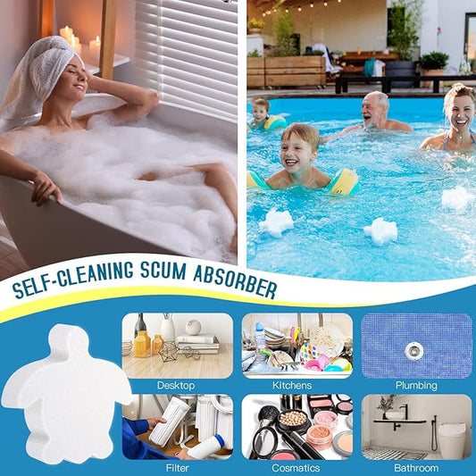 24 Pack Pool Oil Absorbing Scum Sponge, Hot Tub Scum Absorber, Hot Tub Accessories for Swimming Pool and Spa