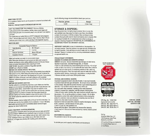 HTH 52030B Swimming Pool Care Shock, Swimming Pool Chlorinator Boosts Chlorine Levels, Cal Hypo Formula, 13.3oz (Pack of 6)