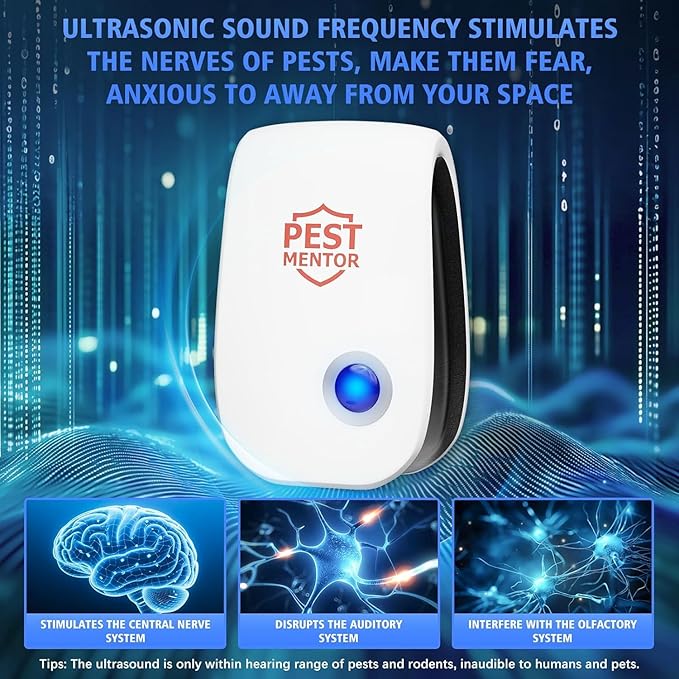 Ultrasonic Pest Repellent 10Pack, Electronic Pest Control Insect Repeller for Bugs, Roach, Rodent, Spider Mouse Repellent Pest Control Device for Home Kitchen, Bedroom
