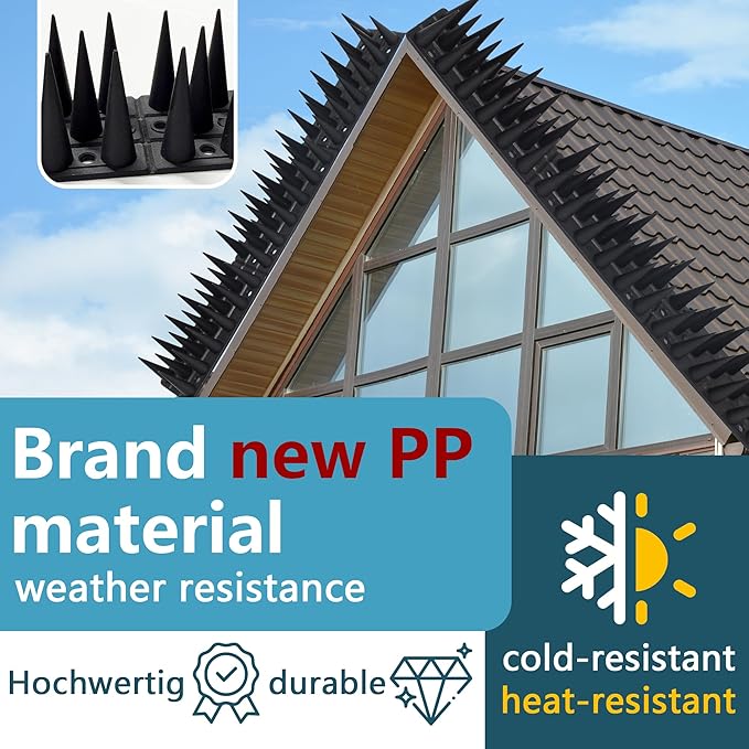 Bird Spikes,Black,6 Pack Bird deterrents for Outside,Keep Raccoon Squirrel Pigeon Away,Fence Spike for Garden Patio