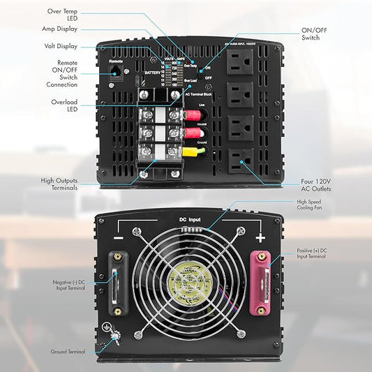 Wagan EL3746 12V 8000 Watt Power Inverter with Remote Control, 16000 Watt Surge Peak, Proline 12 Volt Power Converter for Home RV Camping Van Life Off Grid