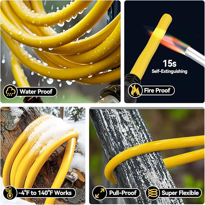 ELEGRP 50 Amp Generator RV Extension Cord 15 FT, 4 Prong NEMA 14-50P to NEMA SS2-50R Twist Lock, Heavy Duty 6/3+8/1 Gauge STW Locking Power Cord for RV Camper/Generator/House, UL Standard Compliant