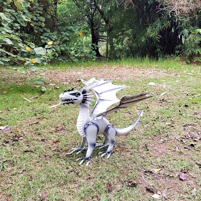 Joyful Home Decorative Dragon Figurine White, Blizzard The Dragon Statue, Design Tales of legendia Flying Dragon Statue, The Dragon of Mythical Castle Garden Statue