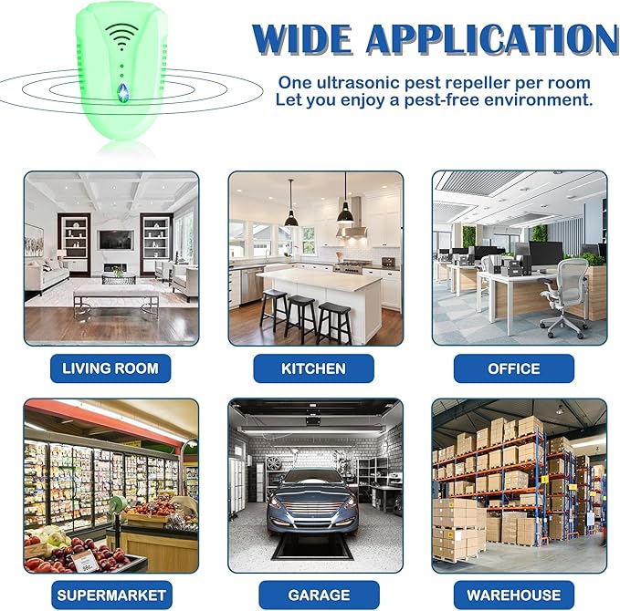 2025 Upgraded Version Ultrasonic Pest Repeller 6 Pack, Mouse Repellent Indoor Plug in, Insect Ultrasonic Repellent for Bugs Roach Insect Mice Spider Mouse Mosquito Ant, 3 Mode Switching (7 Pack)