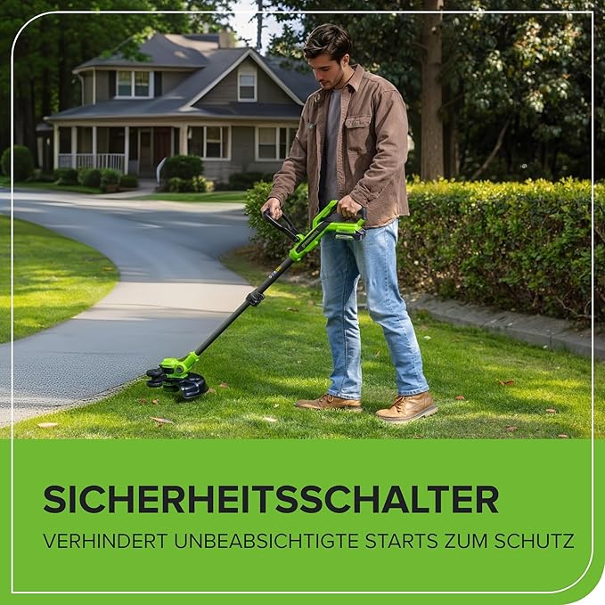 Greenworks 24V 12" Cordless String Trimmer/Edger (Includes 20 Blades), 4.0Ah Battery and Charger Included