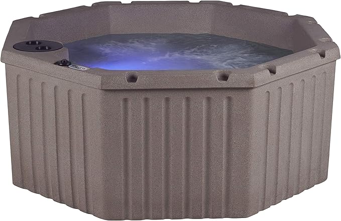 AquaLife Invi 5-Person Hot Tub with 11 Hydro Jets, LED Lighting & Insulated Cover – Non-Lounger Spa for Relaxation & Therapy