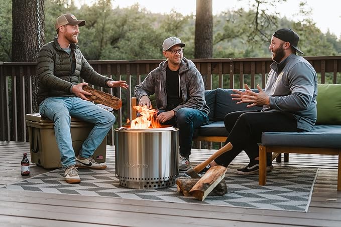 Solo Stove Bonfire Big Yard Bundle 2.0 | Incl. Bonfire Smokeless Fire Pit with Stand, Shield, Shelter, Portable for Wood Burning, Removable Ash Pan, Stainless Steel, H: 16.75in x Dia: 19.5in, 28.25lbs