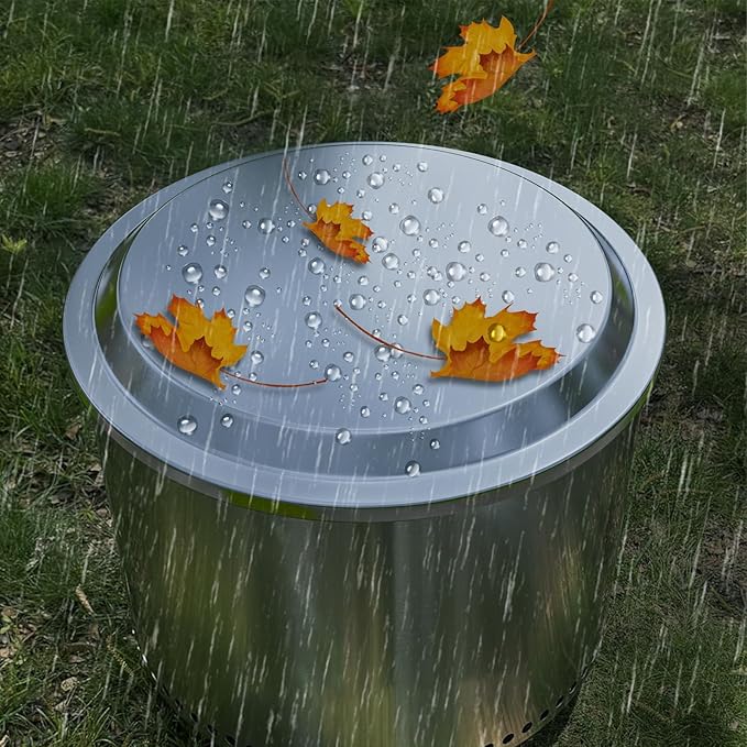 Fire Pit Lid Replacement for Solo Stove Bonfire Accessories 304 Stainless Steel 19.5 Inch Solo Stove Bonfire Lid, Outdoor Fire PitLid