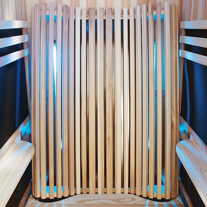 Infrared Sauna Home Traditional Sauna for Home Low EMF 1100W for 1 Person Relaxing Backboard with Control Panel, Bluetooth Speaker, Reading Lamp,Top Starry Sky (Ameican White Oak, 48"×33”×70“)