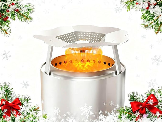 Heat Deflector for Solo Stove Bonfire 19.5’’ - Upgraded 304 Stainless Steel Portable Heat Diffuser with Detachable Legs & Handle, Capture and Redirect Warmth, Camping Accessory
