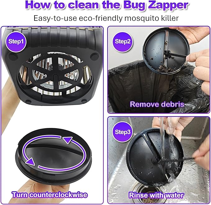 ZENO Dual-Panel Foldable Solar Bug Zapper Outdoor Indoor, 2025 Model Solar Power & USB Rechargeable Mosquito Killer Lantern, Waterproof Pest Control Device, Portable Insect Trap for Home,Yard, Camping