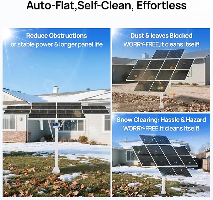 ECO-WORTHY 1200W Solar Tracker System: 6pcs 195W Monocrystalline Solar Panels, Dual-Axis Solar Tracking Kit with Tracker Controller for Shed Farm Yard Hut Field and Any Off-Grid