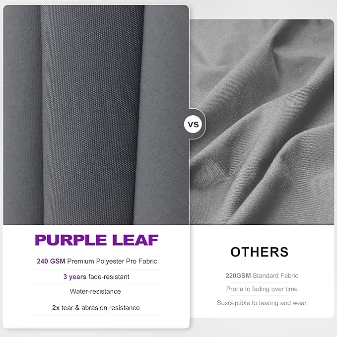 PURPLE LEAF 11' X 8' Swivel Outdoor Patio Aluminum Umbrella with Base Left-right Tilting Cantilever Offset Umbrella with UV Resistant Heavy Duty Fabric for Deck Pool Patio Backyard, Graphite Grey