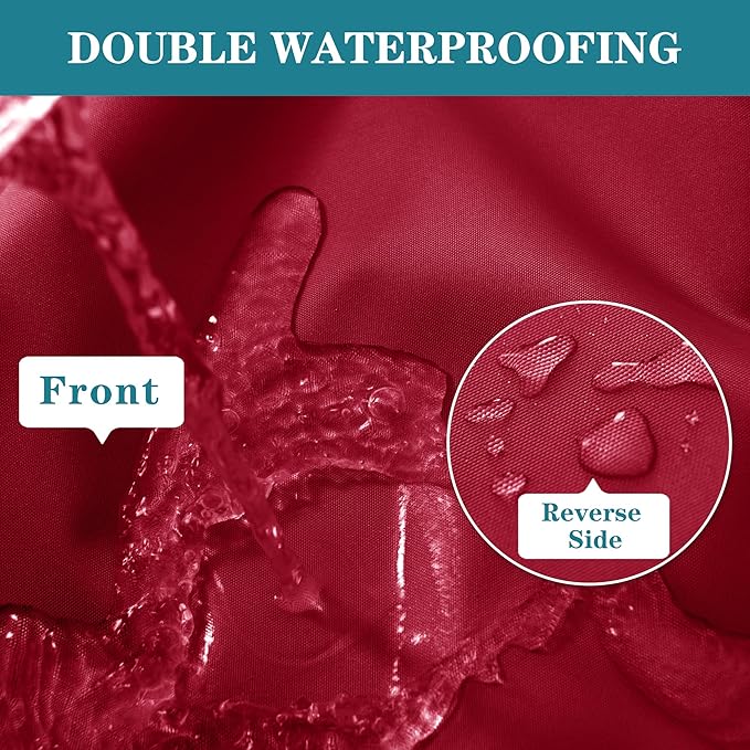 Outdoor Chaise Lounge Cushion Set of 2, Fadesafe Water-Repellent Lounge Deck Reclining Chair Cushions for Patio Furniture Lawn Pool Resort Hotel, 80x26x3 Inch, Burgundy