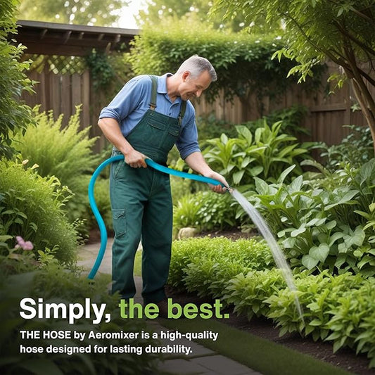 Aeromixer THE HOSE - 3/4 Inch Garden Hose 5 Feet, Kinkless Commercial Short Garden Hoses, Heavy Duty Industrial Water Hoses for Outdoors, 650 PSI High-Pressure Watering Tool for Farming and Gardening
