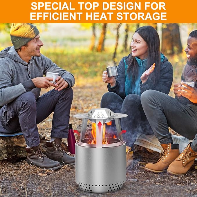 Heat Deflector for Solo Stove Ranger Accessories, Heat Diffuser for Solo Stove Ranger 15" Firepit Captures & Redirects Warmth, 304 Stainless Steel Ranger Heat Deflector with Carrying Handle & 3 Legs