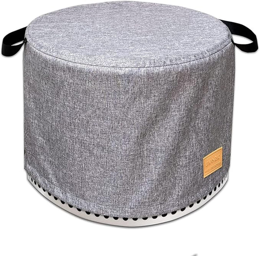Round Fire Pit Cover for Bonfire Fire Pit Cover 19.5 Inch, Bonfire Cover Waterproof 20 Inch,Bonfire Fire Pit Accessories Outdoor Heavy Waterproof Protective Round (Grey)