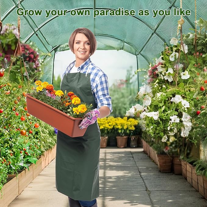 11.4x6.5x6.5 FT Greenhouse, Large Walk-in Green Houses for Outside, Tunnel Greenhouse with Thicken PE Cover with Mesh Door and 6 Ventilation Windows