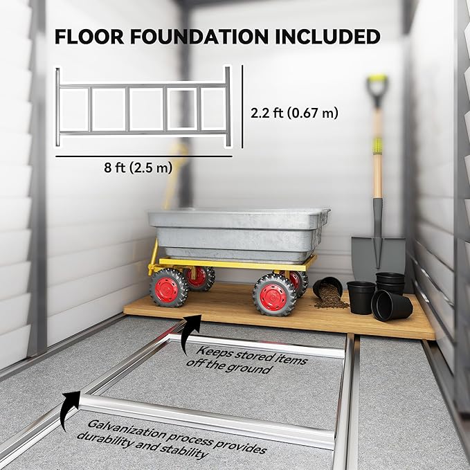 Outsunny 4.6' x 9' Steel Outdoor Storage Shed, Lean to Shed, Metal Tool House with Foundation Kit, Lockable Doors, Gloves and 2 Air Vents for Backyard, Patio, Lawn, Gray