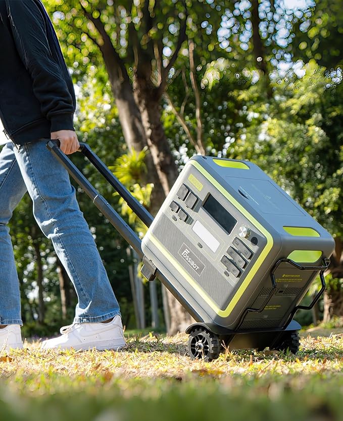 FOSSiBOT F2400 Solar Generator 2400W (4800W Peak),2048Wh LiFePO4 Battery Solar Generator with 1100W AC & 500W Solar Charging APP Control,1.5H Fast Charging, for Camping, Home Use, Emergency,RV