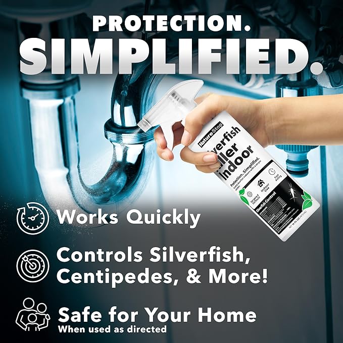 Silverfish Killer Spray, Fast-Acting Silverfish Control for Indoor Use, 16 oz (475mL)