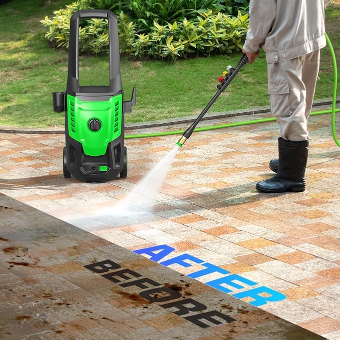 Professional Electric Pressure Washer 5000PSI, 4.0GPM Portable Power Washer with 4 QC Nozzles and Soap Bottle, Cleaner Machine for Cars/Home/Driveways/Patios/Decks/Fences