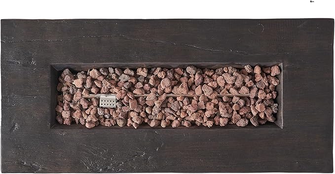 Propane Fire Pit Table, 45 Inch Firepits for Outside, Rectangular Gas Fire Pit for Outside Patio, Propane Fire Table, 50000BTU, Brown