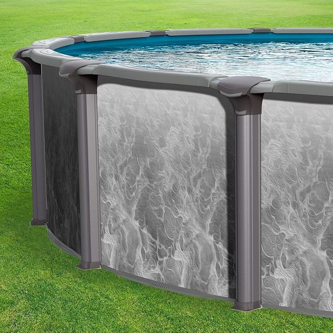 In The Swim 18' Round Above Ground Swimming Pool - Emotion Package - Featuring: Sand Filter, Pump System and A-Frame Ladder