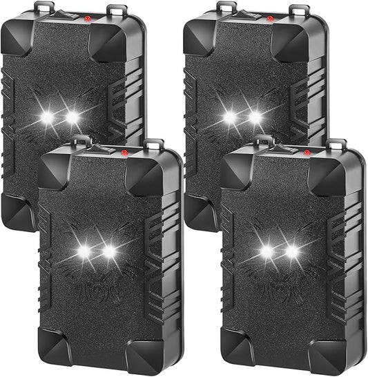 4 Pack Rodent Repellent for Car Engine, Under Hood Rodent Repeller Ultrasonic Battery Operated Mouse Deterrent with Flashing Lights,Rat Repellent for Car,Keep Mice Out of Garage Outdoors Indoors
