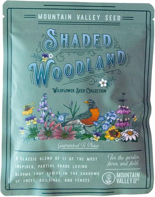 Wildflower Seed Bulk, 3 Oz. (80,000+ Seeds) – 19 Non-GMO Flower Seeds for Shade, Annual & Perennial Wild Flowers Mix for Partial Shade – Shade Tolerant by Mountain Valley Seed