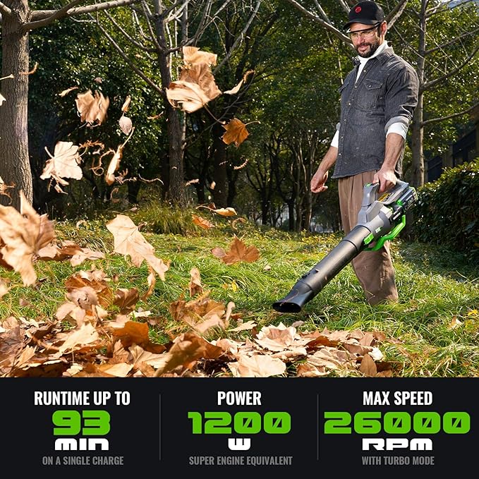 NovorikX Leaf Blower, 60-Volt 810 CFM Brushless Electric Cordless Leaf Blower, 2.5Ah Battery and Charger, Lightweight Leaf Blowers for Patio Care