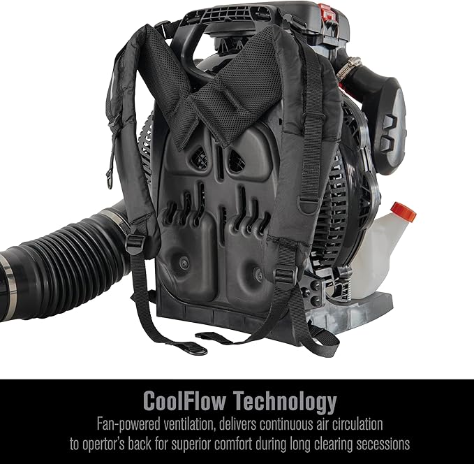 PRORUN PBB3000 Gas Backpack Leaf Blower, 79.9cc Commercial-Grade, 250 MPH, 1125 CFM, 50N