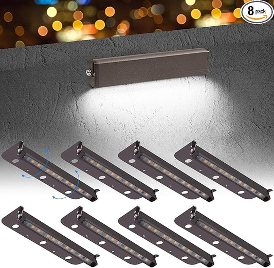 8-Packs 3W 7inch LED Hardscape Paver Lighting,12V AC/DC Low Voltage Retaining Wall Lights,LED Landscape Lighting,5000K Daylight White Outdoor Step Light,50,000 Hours Lifespan