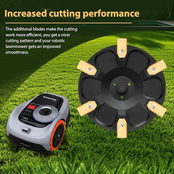 FourShow [Upgrade 6-Blade Disc Compatible with Segway Navimow Robotic Lawnmower H800N, H1500N, H3000N-VF,with 6Pcs Blades