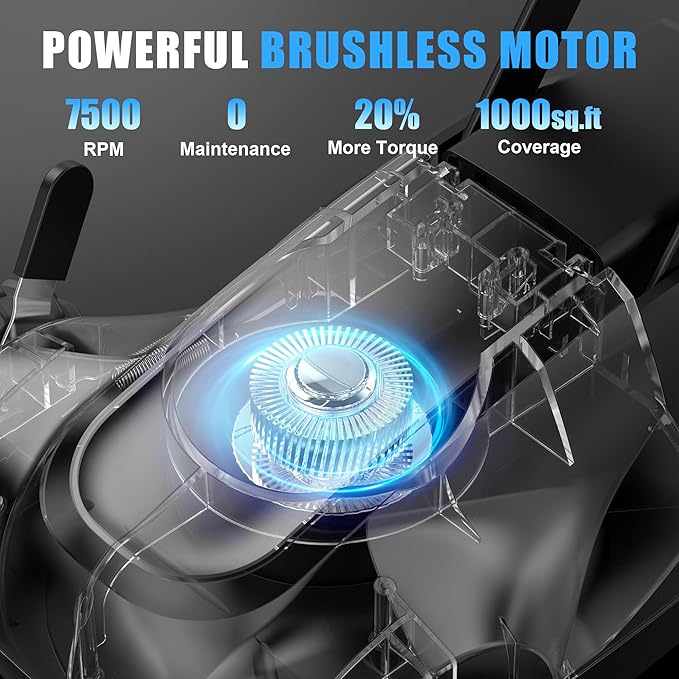 AZZUNO 8.3" Electric Cordless Lawn Mower: 20V Push Brush Cutter with 3-Position Height Adjustment, Brushless Compact Walk Behind Weed Wacker Eater for Small Garden Yard, 4.0Ah Battery and Charger