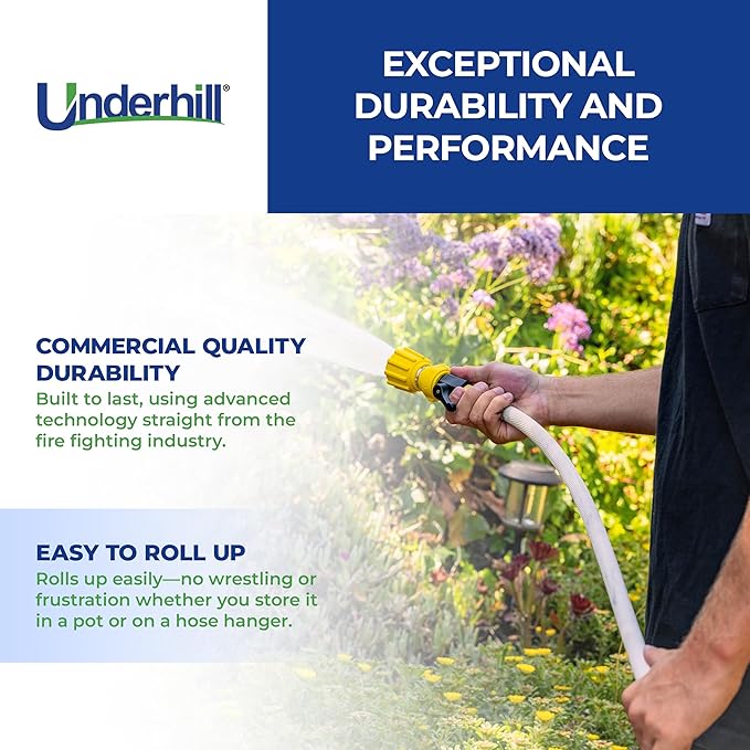 Featherweight EVO Lightweight Fabric Garden Water Hose for Outdoors, Yard, Kink-Resistant, Flexible, Weighs 5 Pounds, 200 PSI Working Pressure, 800 PSI Burst Pressure, 50 ft Long, Green