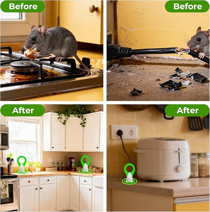 Mouse Rodent Repellent, 24 Pack Peppermint Oil Mouse Traps for Rat Mice, Nature Mouse Deterrent for Indoor Outdoor Use, for Garden & Home, Family & Pet Friendy