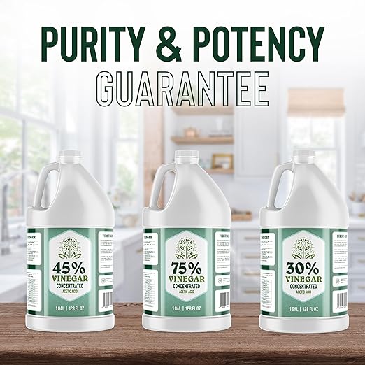 75% Vinegar - 1 Gallon - Concentrated Acetic Acid - All Natural Multipurpose Cleaning Vinegar