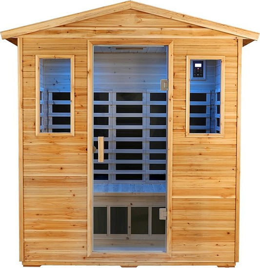 LTCCDSS Full Spectrum Outdoor Far Infrared Sauna 3-Person - Low EMF Sauna for Home -Withstand Temp -5℉-104℉ - Near&Mid-IR Light, Bluetooth Speakers, LED Reading (81.1 * 45 * 83.5 inch)