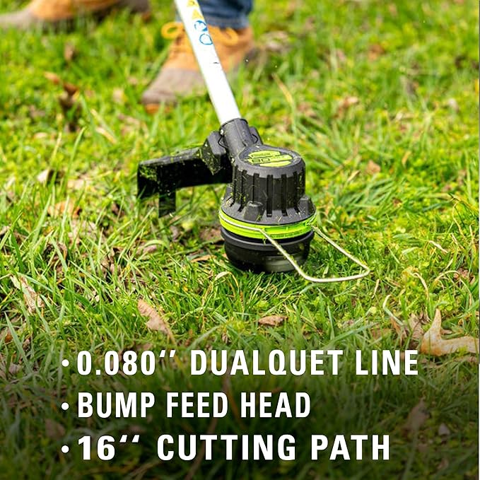 Greenworks 80V Brushless Cordless Yard Tool Combo Kit with 2.0Ah Battery & Rapid Charger – 16" Dual-Line String Trimmer and 500 CFM / 125 MPH Leaf Blower, Variable Speed, 4-Year Warranty