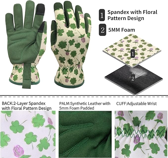 Thorn Proof&Puncture Resistant Gardening Gloves with Grip,Garden Glove for Women, Leather Yard Work Gifts