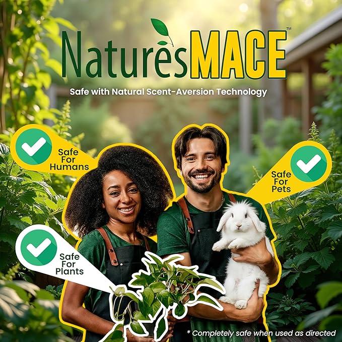 Nature's Mace Rabbit Mace Granules, 7 Pounds, Rabbit Repellent Outdoor, Rabbit Deterrent for Garden, Yard, Repel Bunnies, Keep Rabbits Out, Safe to Use Around People, Pets, & Plants