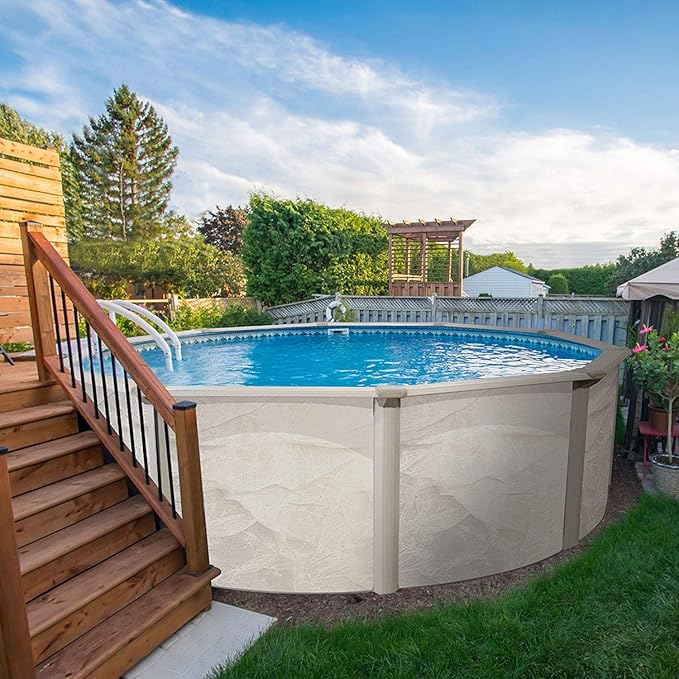 Aquarian Phoenix Round Above Ground Swimming Pool Only, 15' x 52" - Steel Frame with Galvanized Walls, Easy DIY Assembly for Outdoor or Backyard Setup, Accessories Sold Separately