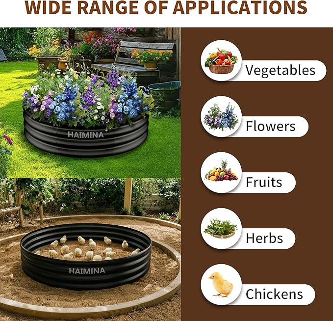 36 Inch Fire Pit Ring, Large Fire Pit for Outside Wood Burning, Fire Pits & Outdoor Fireplaces with High-Temperature Coating for Backyard, Bonfire, Camping, Beach (3x3 FT)