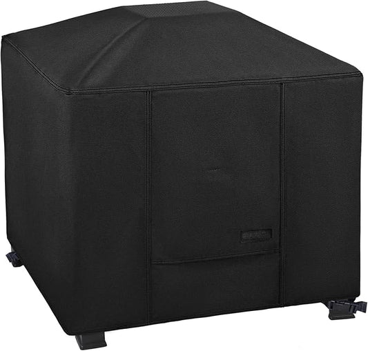 NettyPro Fire Pit Cover Square Waterproof Outdoor Firepit Cover for Gas Propane Fire Pit Table, 32 x 32 x 24 inch, Black