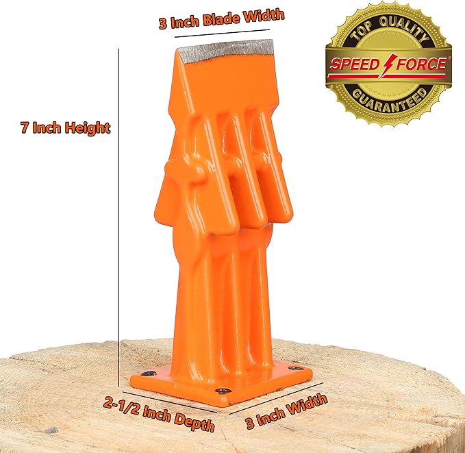 Firewood Kindling Log Wood Splitter – No Axe!Wedge Point Splits Firewood