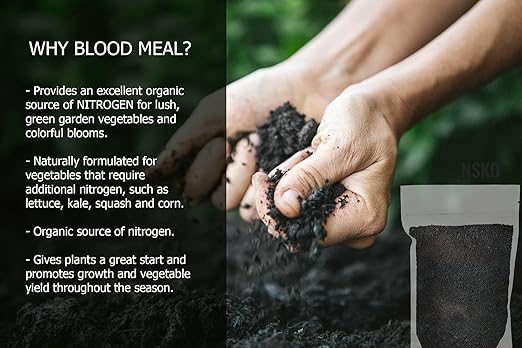 𝐁𝐄𝐒𝐓𝐒𝐄𝐋𝐋𝐄𝐑 Organic Blood Meal Fertilizer by Gardenera - 12-0-0 NPK - All-Natural Plant Food Source of Nitrogen for Organic Gardening, Flowers, Vegetables, Trees & Shrubs - 10 QUARTS