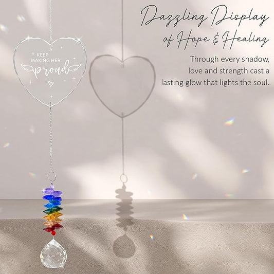GIFTELIX Christmas Ornaments - Sympathy Gift for Loss of Loved One - Suncatcher Ornament - Crystal Rainbow Maker - Hanging Crystal Decor - Remembrance Gift for Loss of Mom - Christmas Tree Decor
